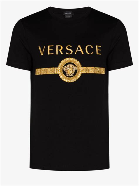 versace logo print t shirt|versace collection t shirt.